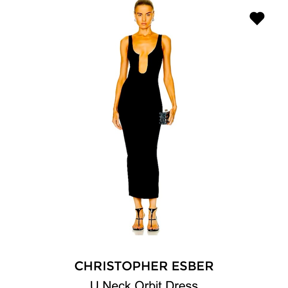 CHRISTOPHER ESBER
U Neck Orbit Dress Black